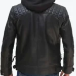 Shop The Johnson Mens Hooded Black Leather Jackets