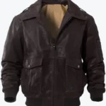 Shop The Jordon Men’s Vintage Dark Brown MA-2 Bomber Leather Jacket - Rare Jackets