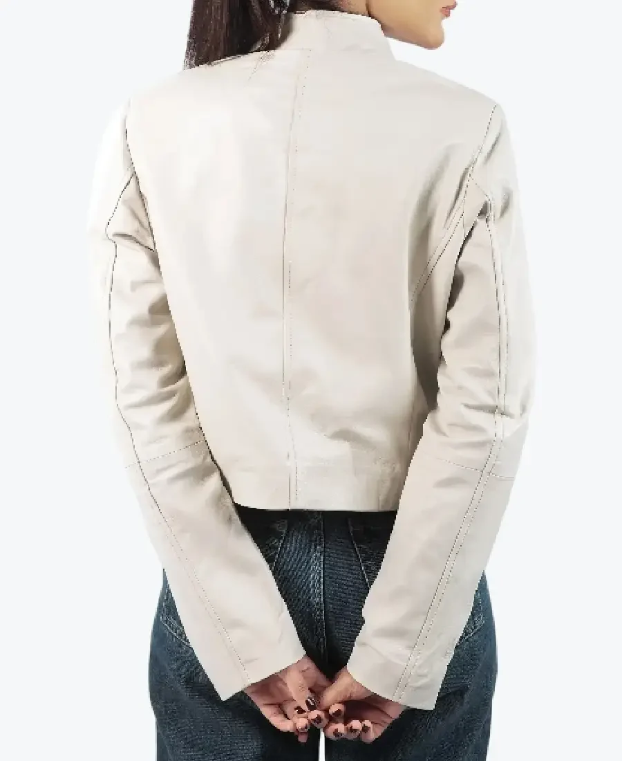 Shop The Julia Women’s White Leather Jacket Rare Jacket