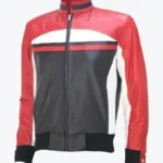 Shop The Kanyu Red Black Leather Bomber Jacket - Rare Jackets