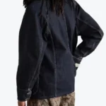 Shop The Kapital Cactus Panelled Dark Blue Denim Jacket