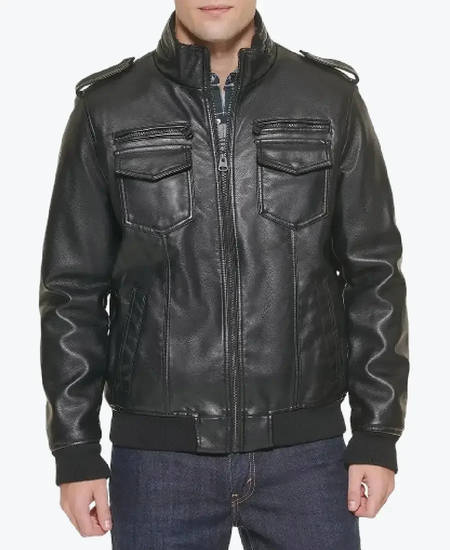Shop The Kin Men’s Black Bomber Leather Jacket - Rare Jackets