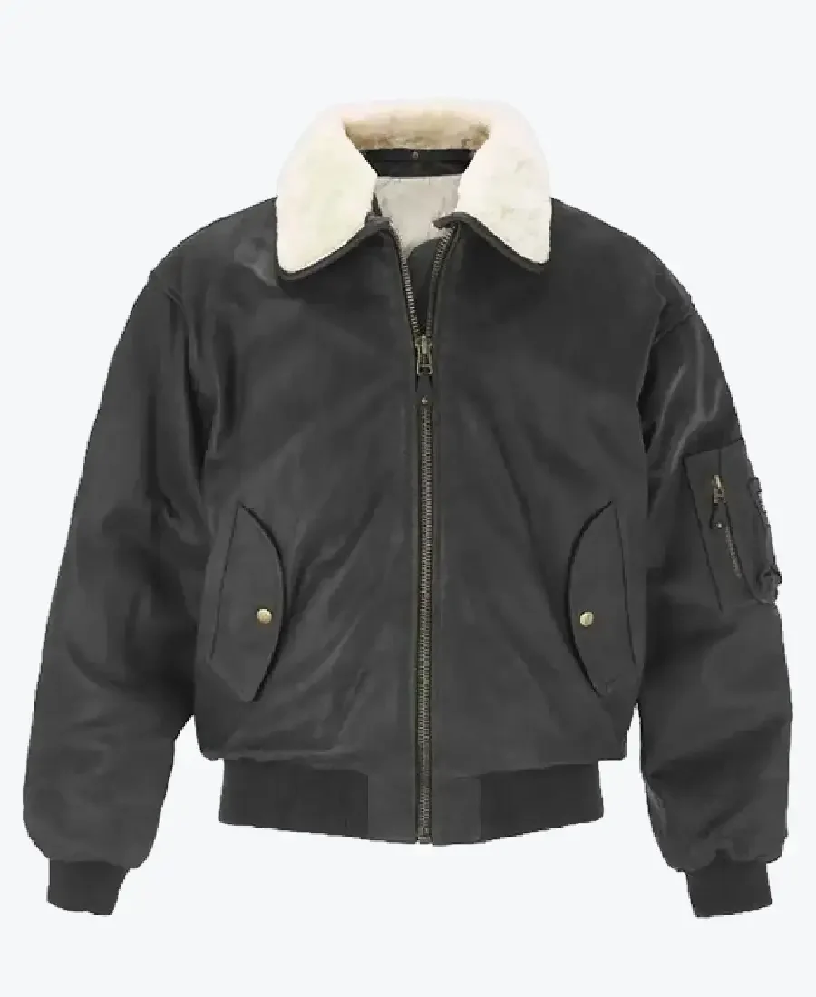 Shop The Kurt Men’s Black Bomber Leather Jacket - Rare Jackets