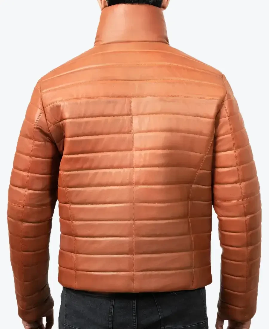 Shop The Men’s Brown Puffer Leather Jacket - Rare Jackets
