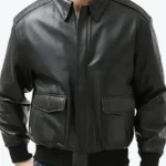 Shop The Leen Men’s Black A-2 Bomber Leather Jacket - Rare Jackets
