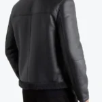 Shop The MR P Shearling Trucker Black Leather Jackets Rare Jacket