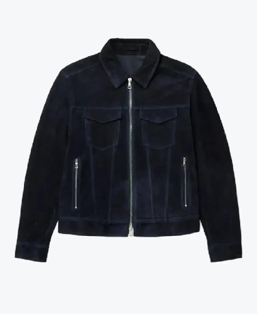Shop The MR P Trucker Blue Suede Jacket - Rare Jackets