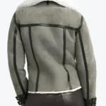 Shop The Maggie Women’s Grey B-3 Bomber Suede Jacket