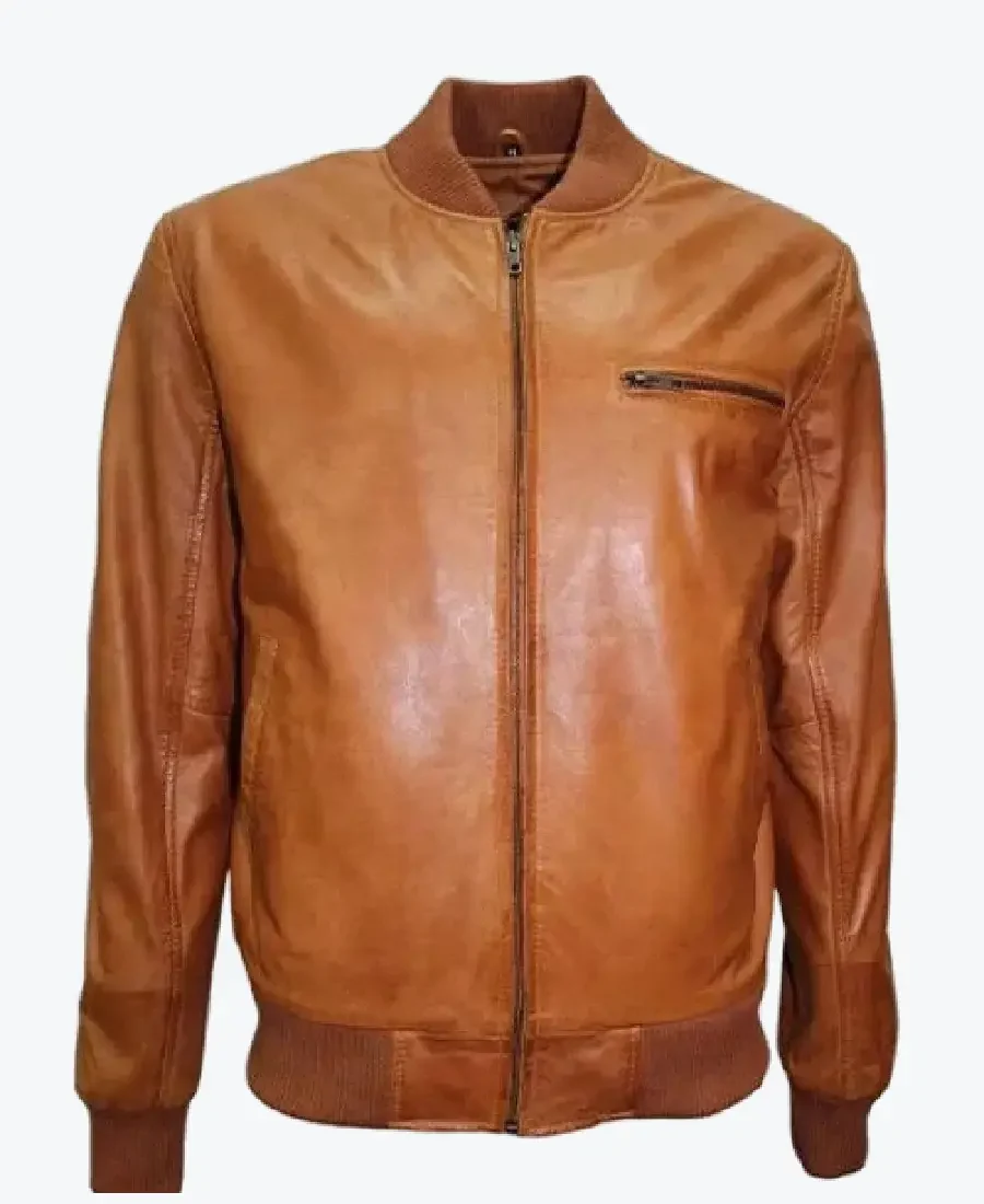 Shop The Men Casual Tan Brown Bomber Jacket - Rare Jackets