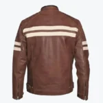 Shop The Men Distressed Cruiser Stripes Leather Jacket Rare Jacket