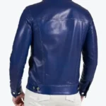 Shop The Men Shirt Style Blue Real Lambskin Leather Jacket Rare Jacket