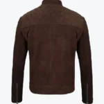 Shop The Men Simple Dark Brown Suede Leather Jacket