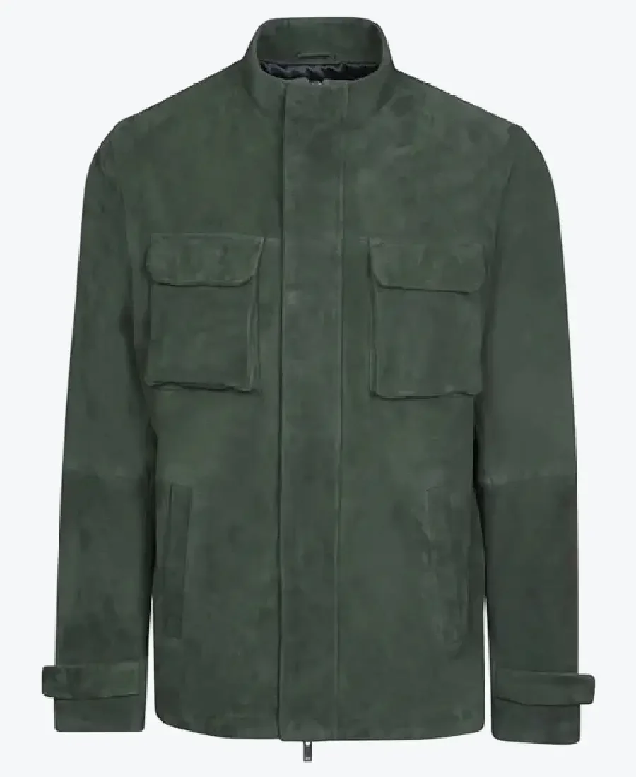 Shop The Men Vintage Green Suede Leather Jacket - Rare Jackets