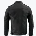 Shop The Men’s Anthracite Patch Pocket Lambskin Leather Jacket Back Rare Jacket