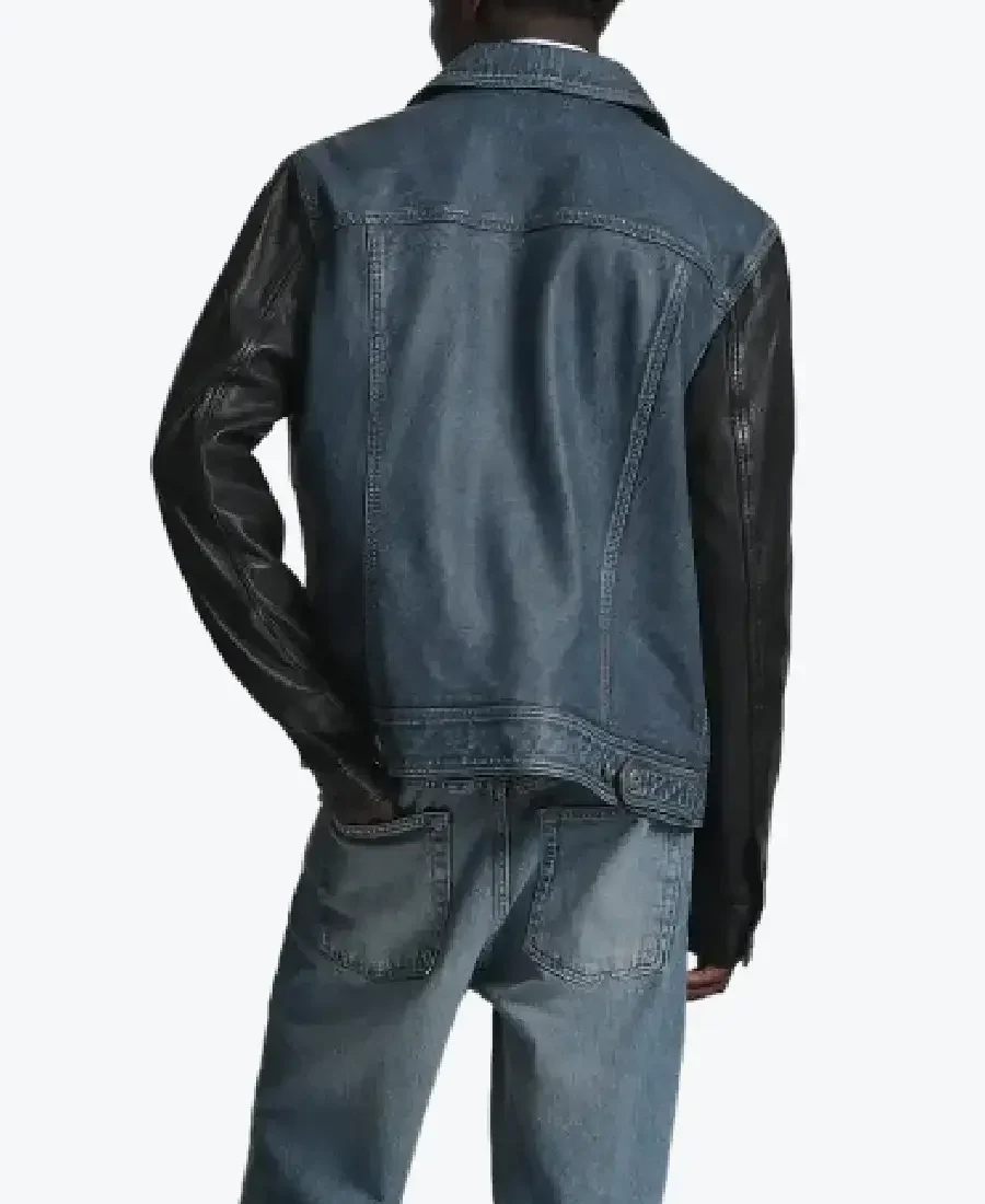 Shop The Men’s Beckham Denim Style Leather Jacket - Rare Jackets