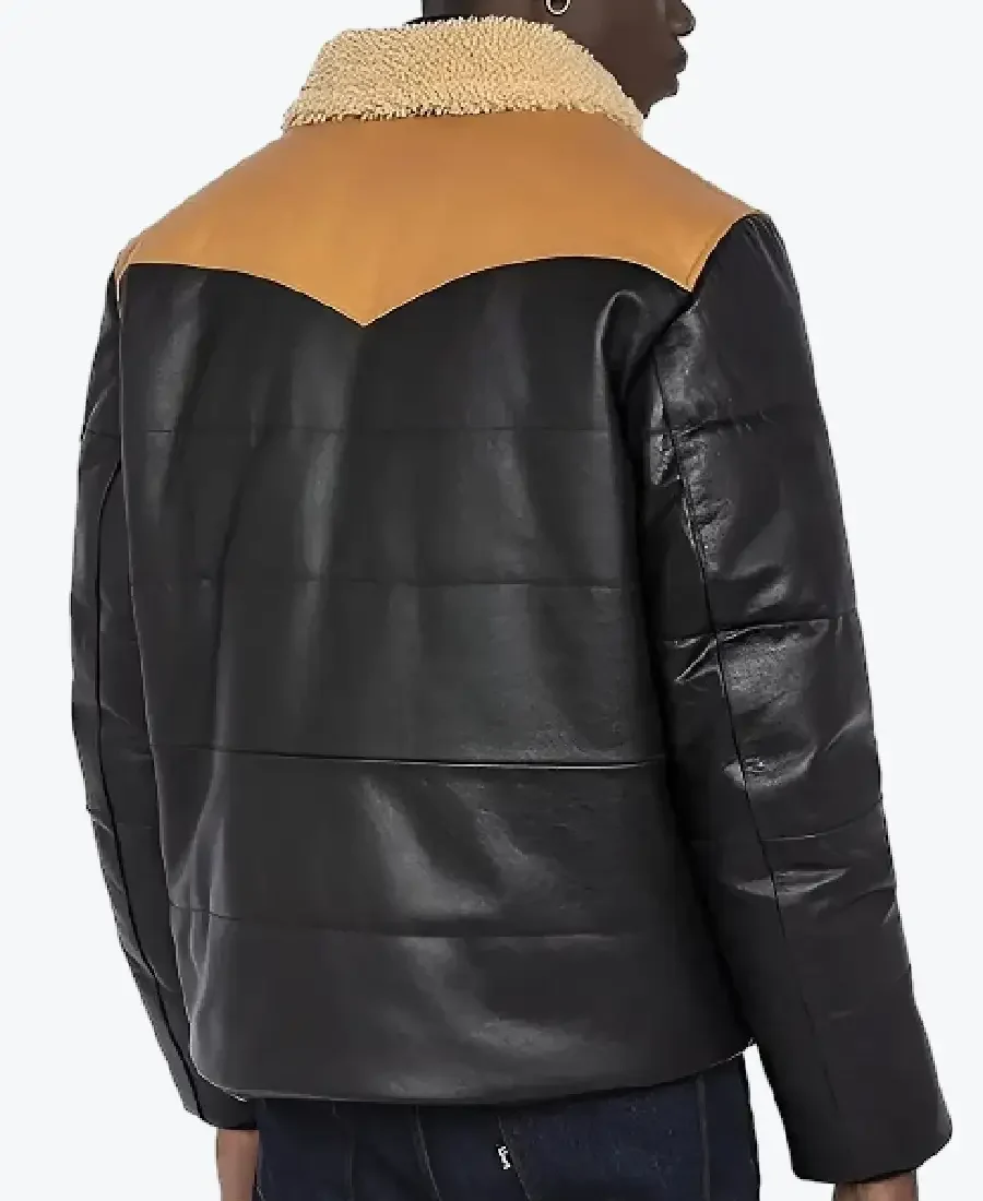 Shop The Men’s Black Bomber Shearling Leather Jackets Rare Jacket