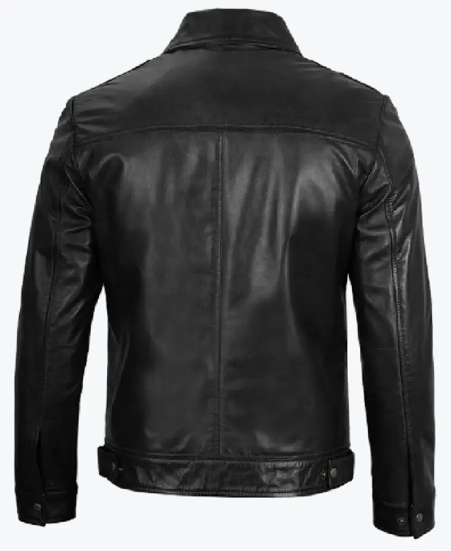 Shop The Men’s Black Harrington Leather Jacket Back Rare Jacket