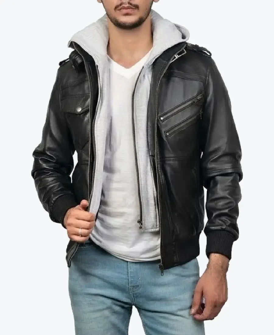 Shop The Men’s Black Hooded Bomber Jacket - Rare Jackets