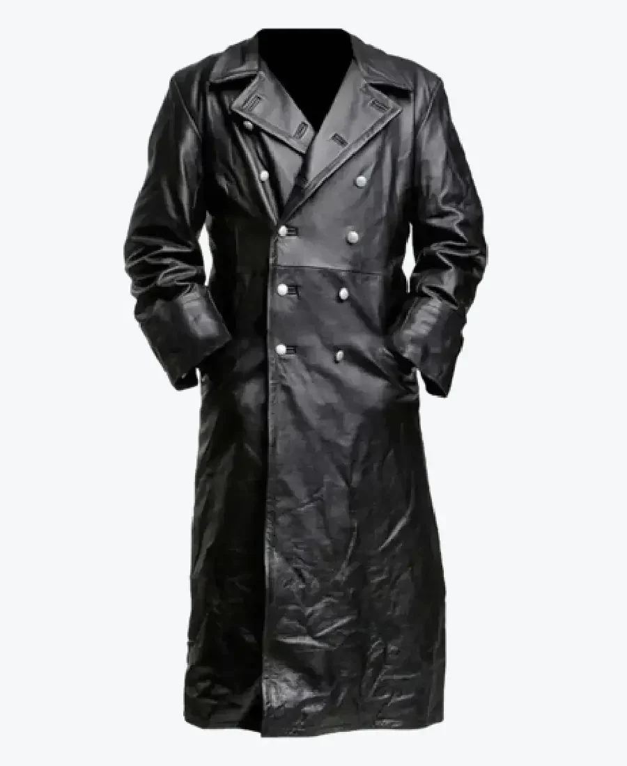 Shop The Men’s Black Leather Trench Long Coat - Rare Jackets