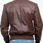 Shop The Men's Brent Brown Pu Bomber Leather Jacket