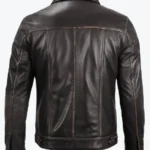 Shop The Mens Dark Brown Leather Trucker Jackets Rare Jacket
