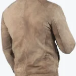 Shop The Men’s Distressed Beige Leather Biker Jacket