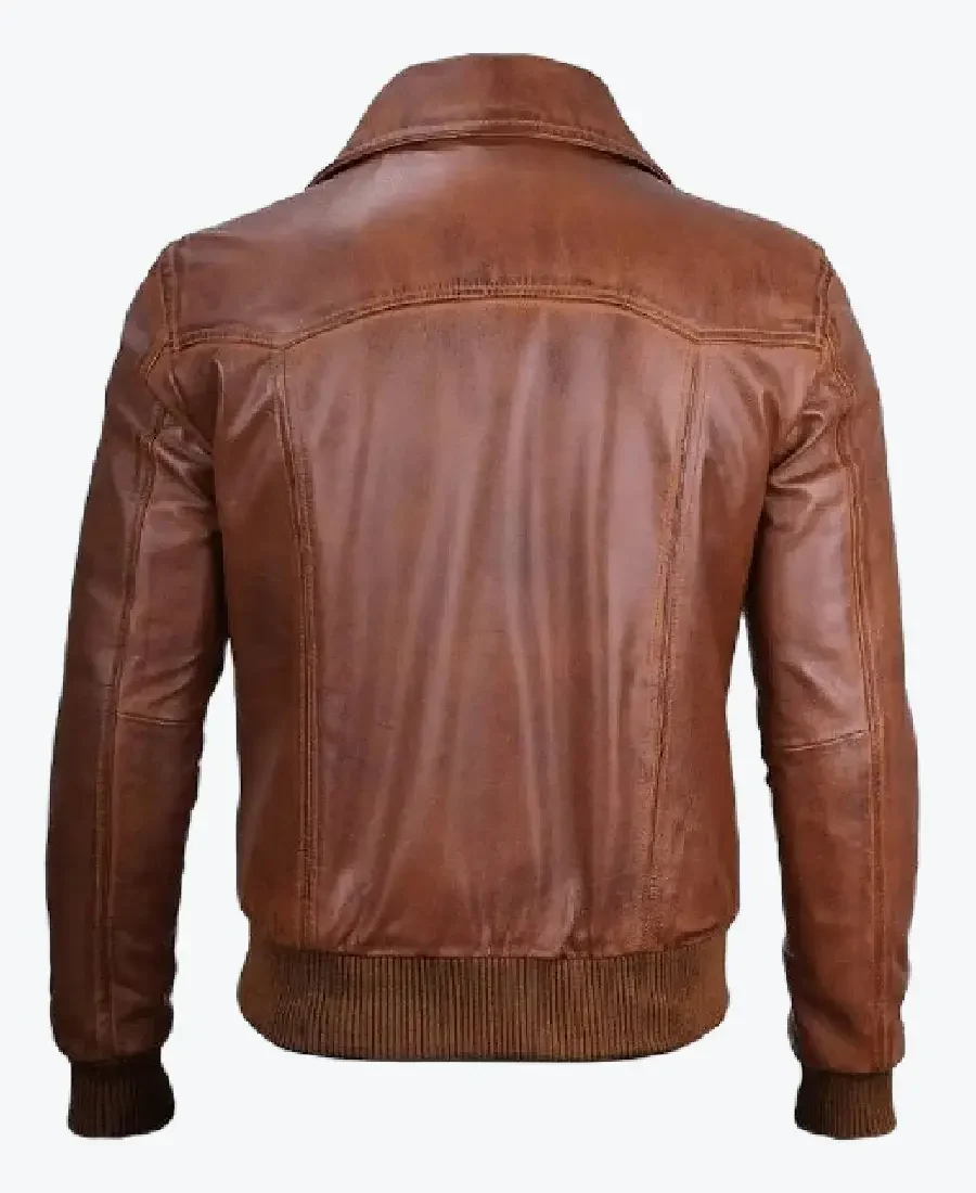 Shop The Mens Distressed Brown Harrington Leather Bomber Jackets Rare Jacket