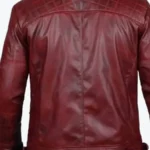 Shop The Men’s Distressed Quilted Style Maroon Leather Jacket Back Rare Jacket