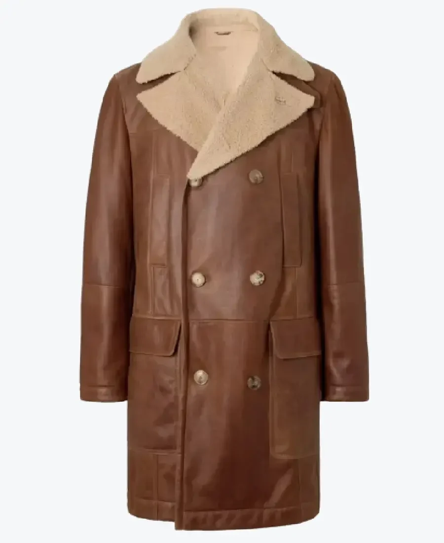 Shop The Men's Double Breasted Shearling Peacoat - Rare Jackets
