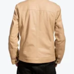 Shop The Men's Black Stripe Beige Leather Jacket - Rare Jackets
