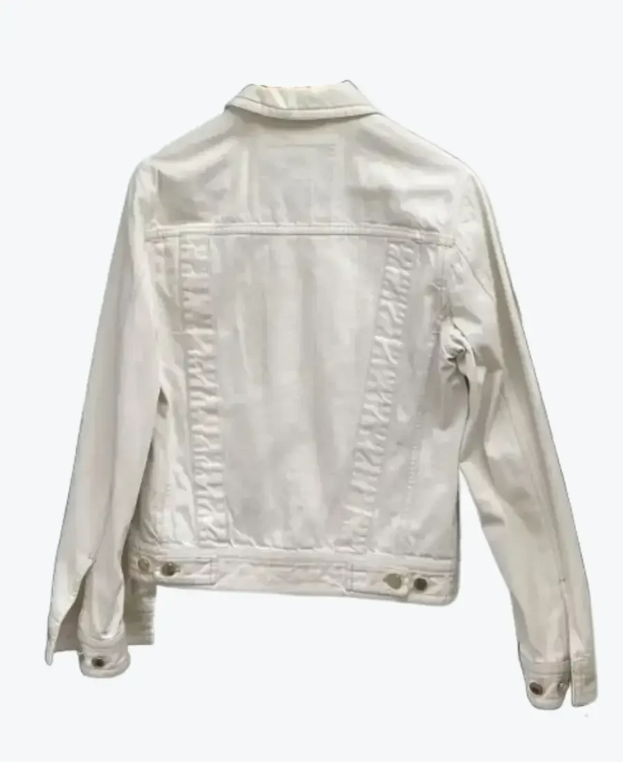Shop The Men's Gold Button White Denim Jacket