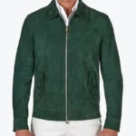 Shop The Mens Green Suede Leather Jacket - Rare Jackets