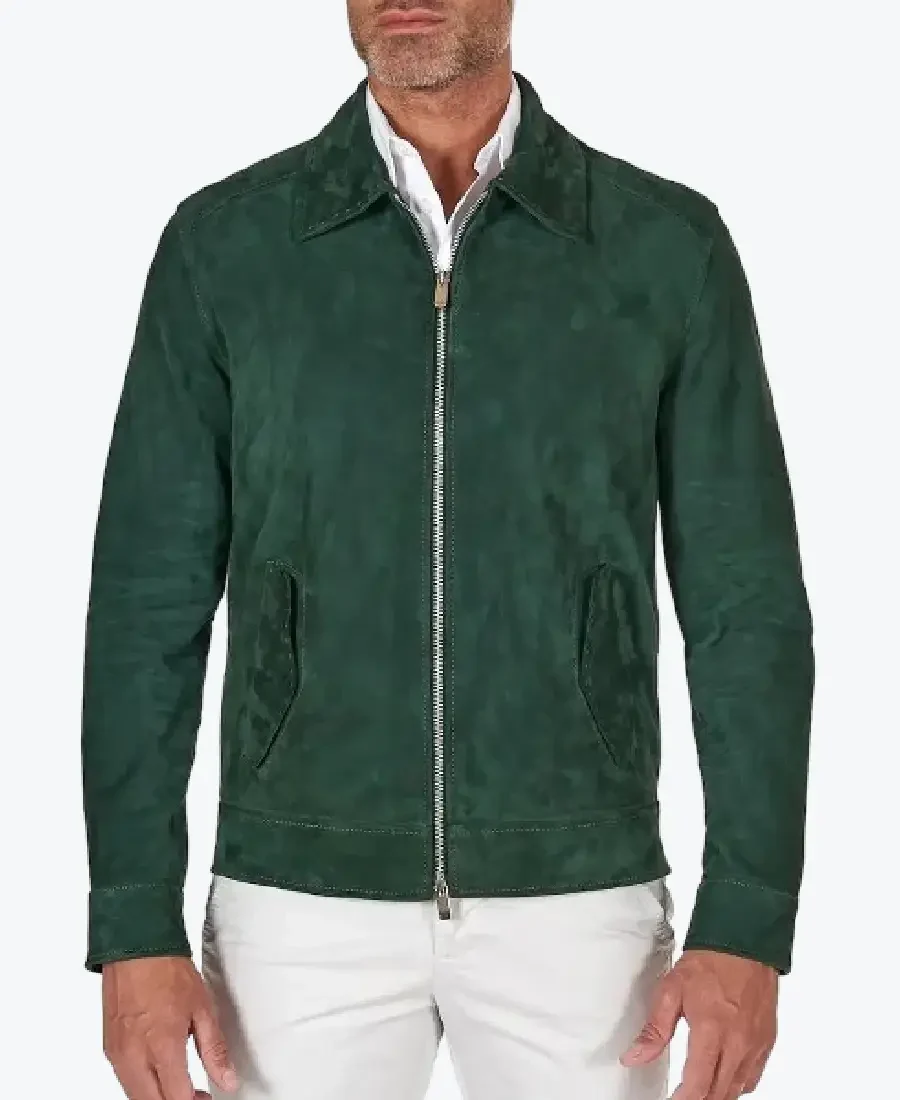 Shop The Mens Green Suede Leather Jacket - Rare Jackets
