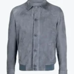 Shop The Mens Grey Suede Leather Bomber Jacket - Rare Jackets