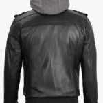 Shop The Mens Leather Jacket with Removable Hood Rare Jacket