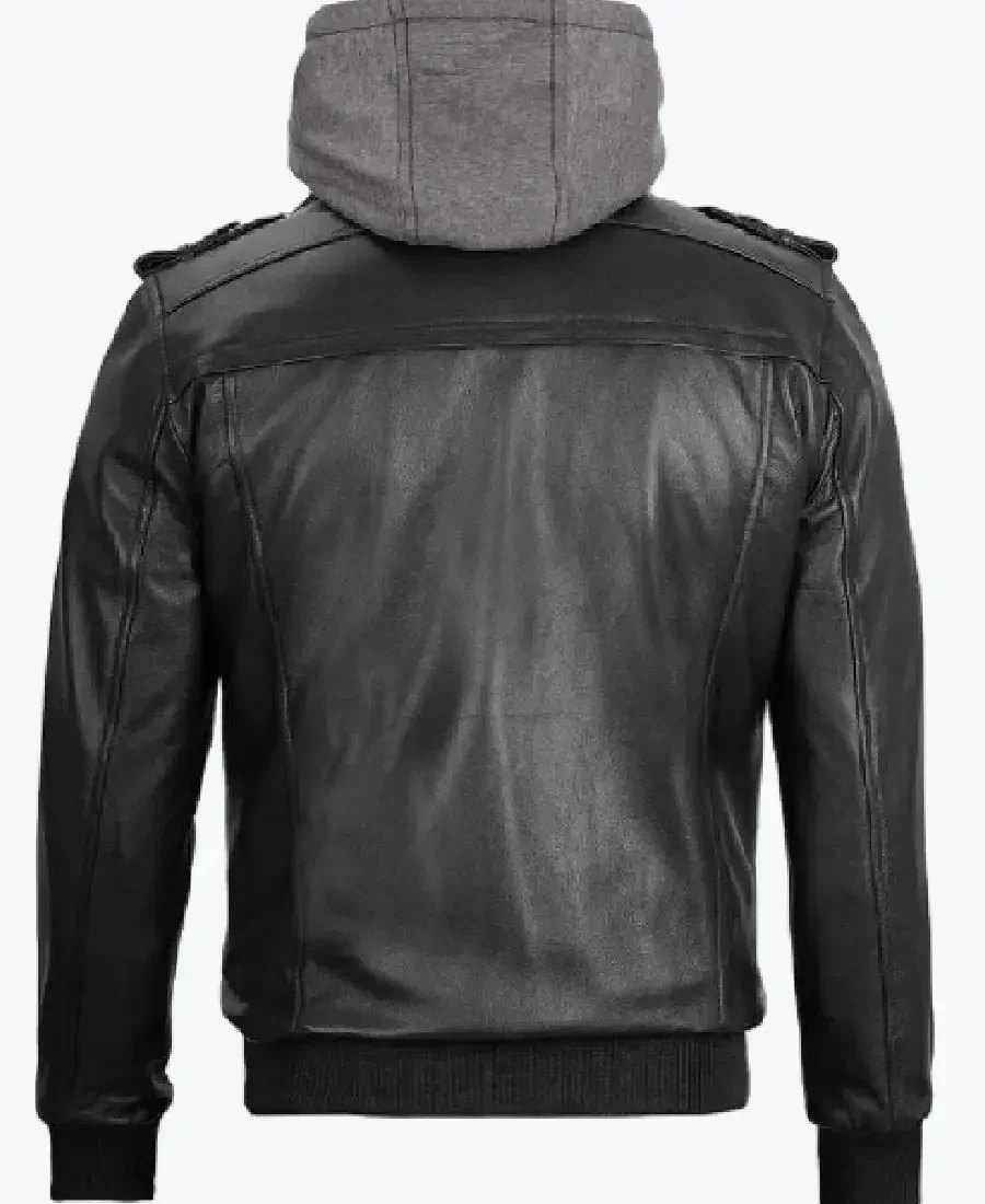 Shop The Mens Leather Jacket with Removable Hood Rare Jacket