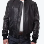 Shop The Men’s Lightweight Black Leather Bomber Jacket - Rare Jackets