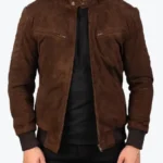 Shop The Men’s Mocha Sven Suede Bomber Jacket - Rare Jackets