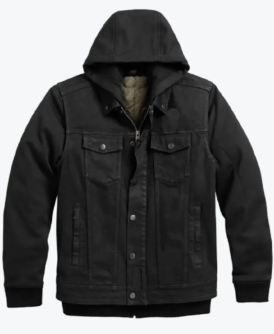 Shop The Men’s Motorcycle 3 In 1 Black Denim Jacket - Rare Jackets