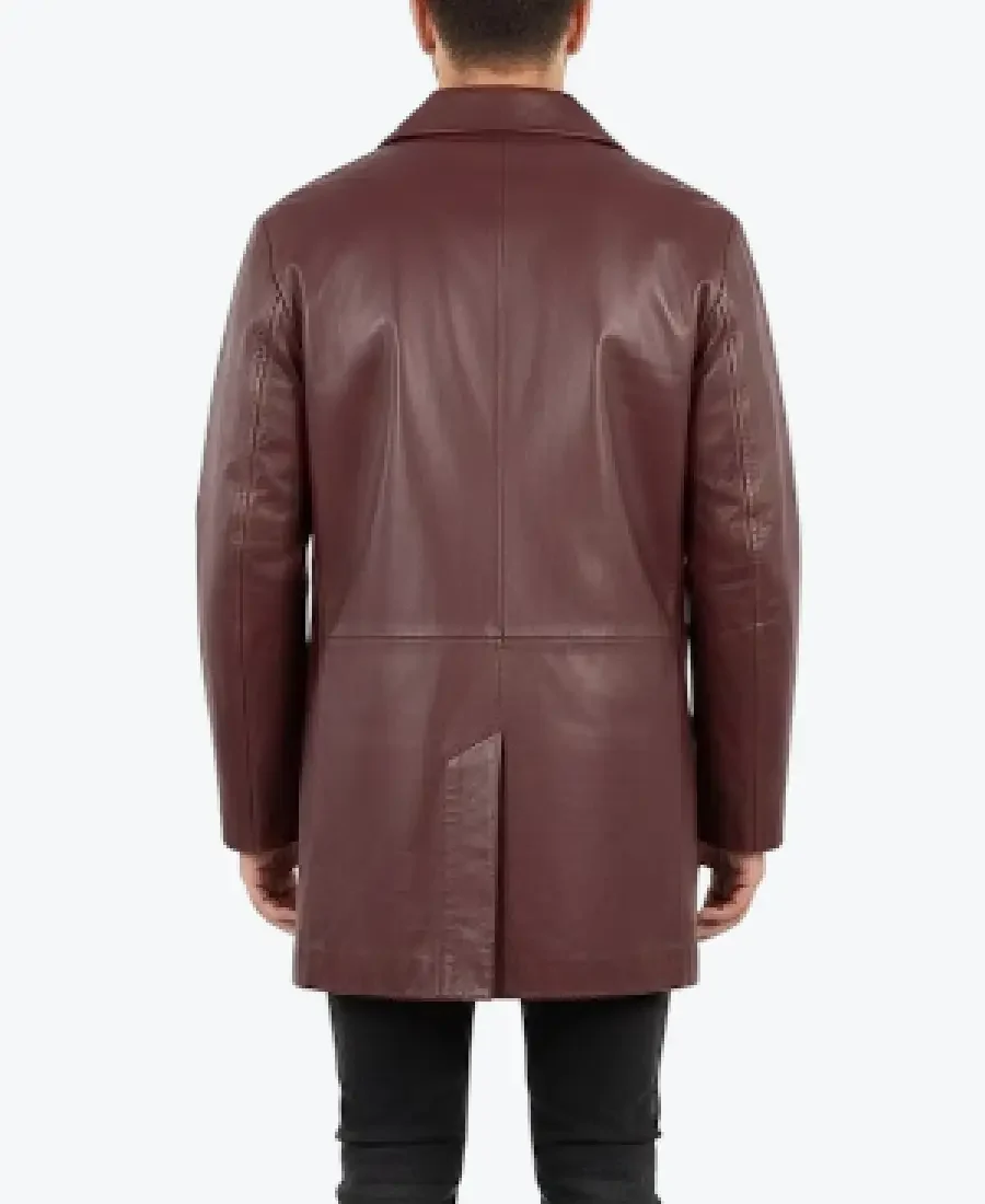Shop The Men's Oxblood Brown Classic Casual Leather Coat - Rare Jackets