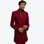Shop The Men's Persian Plum Red Long Coat - Rare Jackets