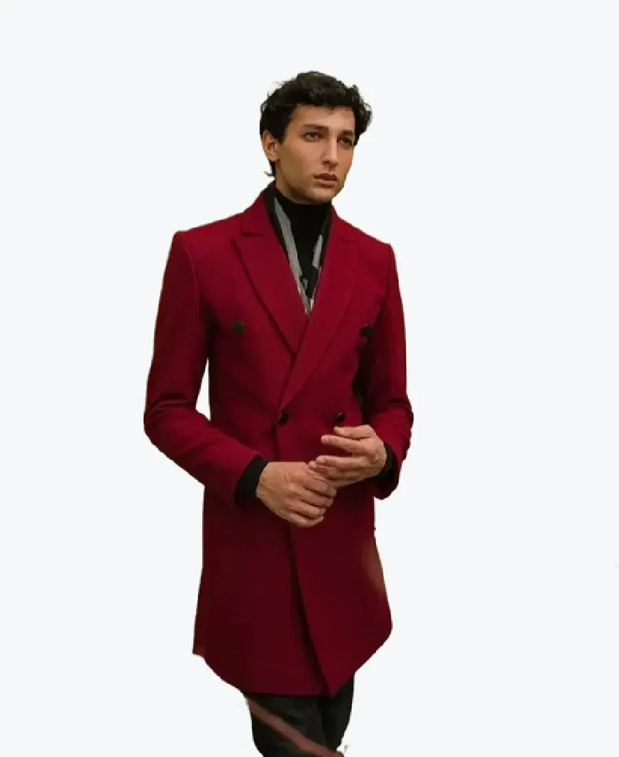 Shop The Men's Persian Plum Red Long Coat - Rare Jackets