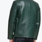Shop The Mens Quilted Croco Green Cafe Racer Leather Jackets Rare Jacket