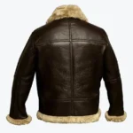 Shop The Mens RAF Aviator B3 Bomber Faux Fur Leather Jacket Back