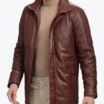 Shop The Men's Real Lambskin Leather Brown Car Coat - Rare Jackets