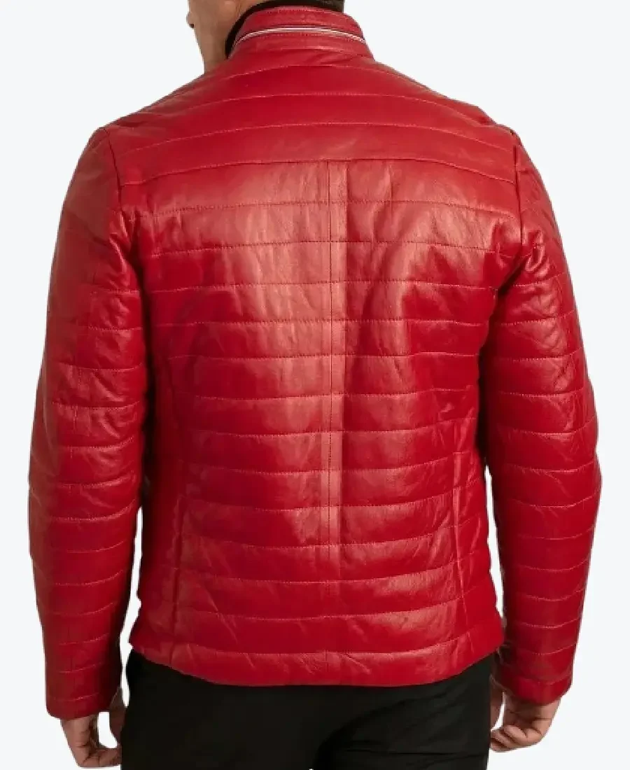 Shop The Men’s Red Lambskin Puffer Jacket Back Rare Jacket
