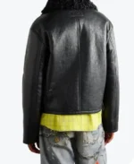 Shop The Men’s Shearling Trimmed Cracked Leather Jacket