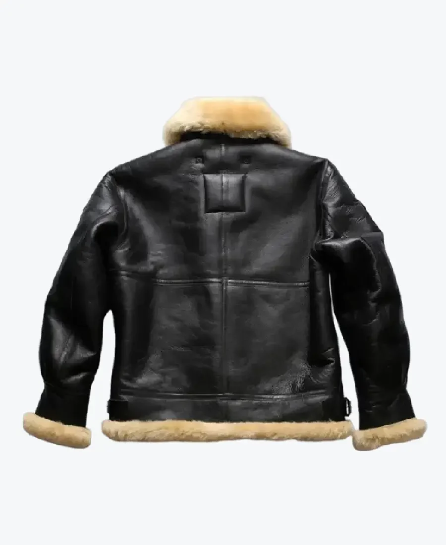 Shop The Mens Sheepskin Shearling B3 Black Bomber Jacket