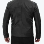Shop The Men’s Vintage Burr Black Shirt Collar Leather Jacket