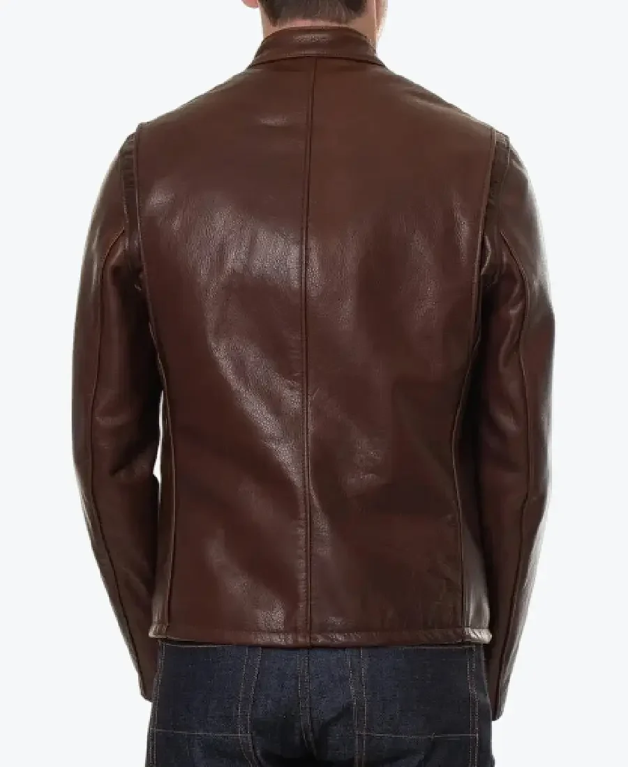 Shop The Men’s Vintage Dark Brown Leather Jacket Back Rare Jacket